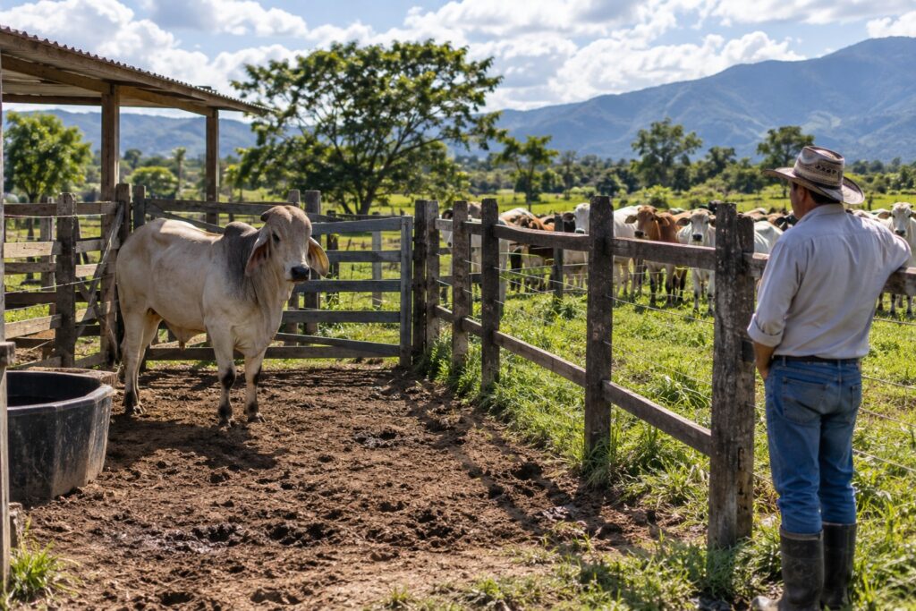Bovino nuevo separado del hato durante la cuarentena