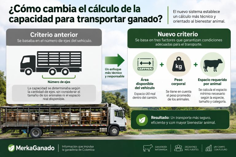 Criterios para determinar la capacidad de carga de bovinos según peso y espacio disponible