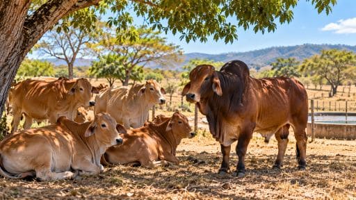 Ganado bovino en sistema reproductivo durante una época de altas temperaturas